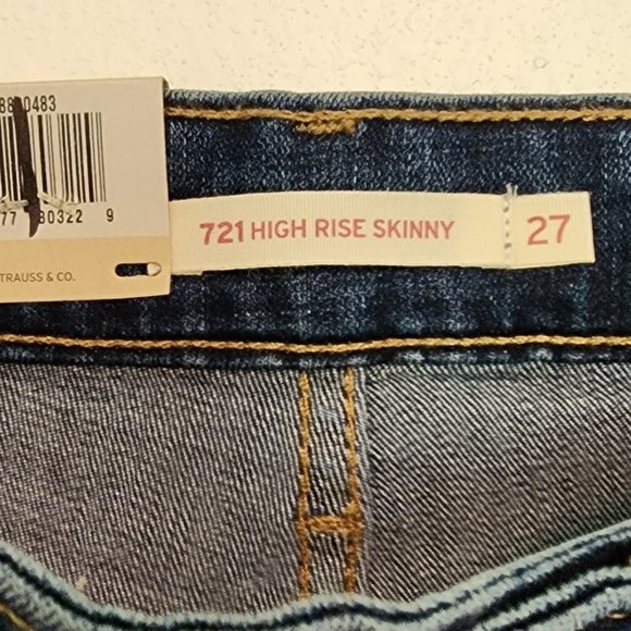 NWT 721 Levi Jeans High Rise Skinny‎ Size 27x30 - Picture 2 of 5